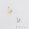 ASYMMETRICAL OPEN DUAL HEART  316L SURGICAL STEEL L-SHAPE NOSE BOX